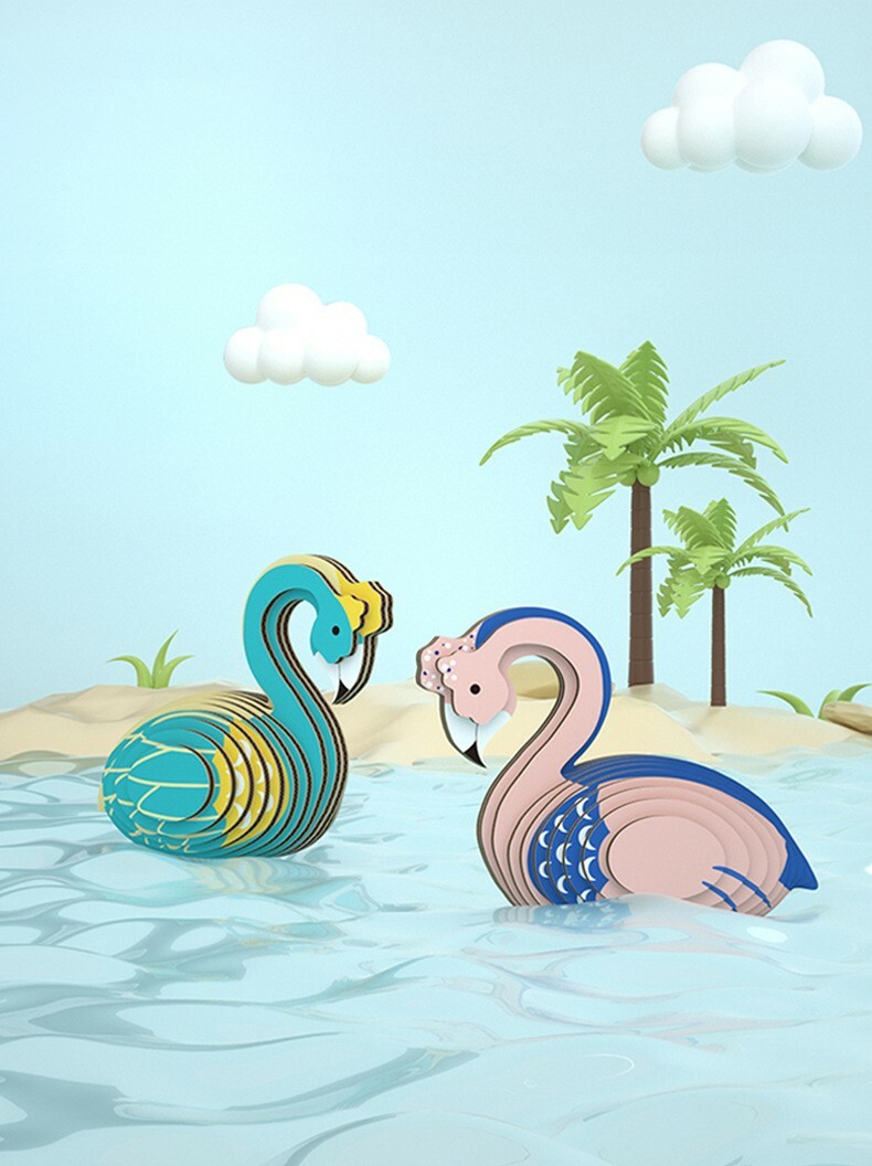 【只想造物】立體紙製拼圖天鵝款(3.1*5.4cm)-4款入