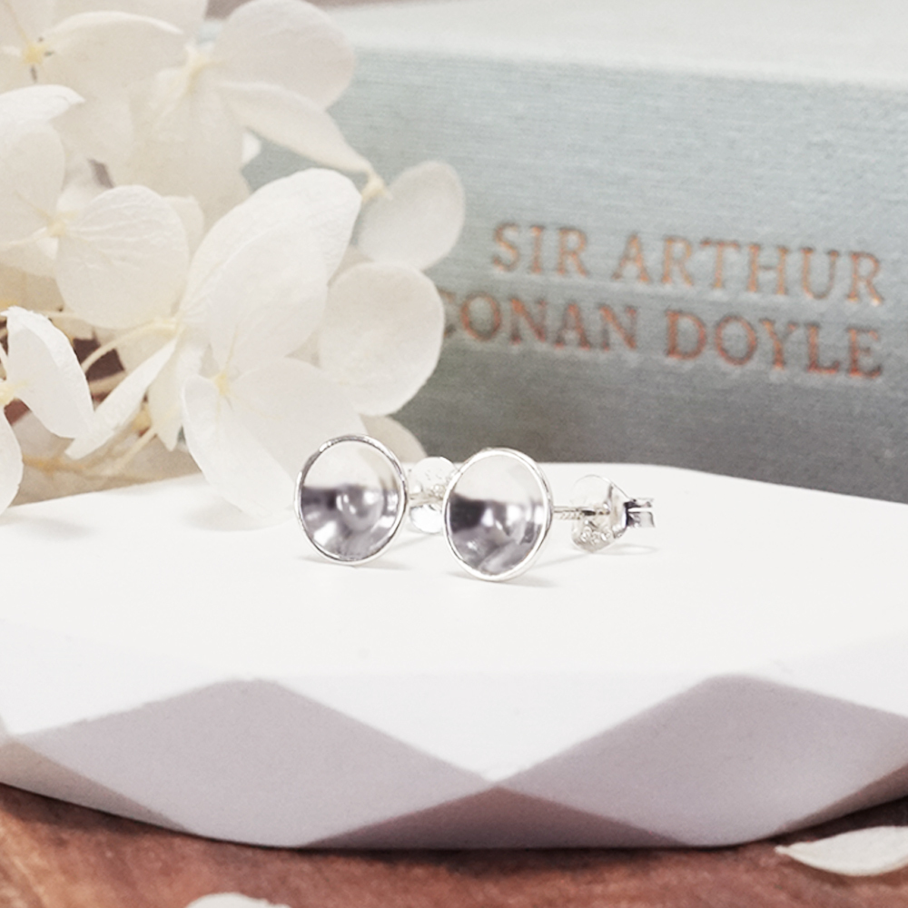 圓環經典系列耳環 凹面大款 925純銀 針式耳環