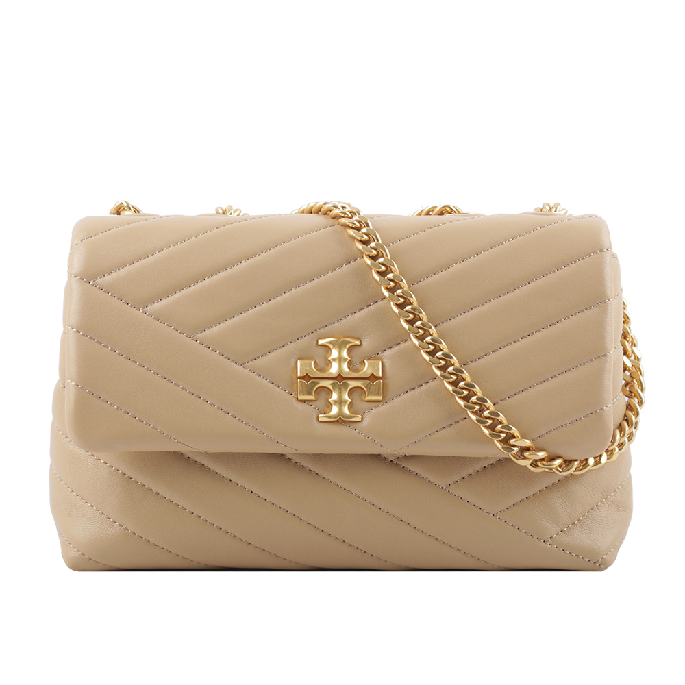 【Tory Burch】Kira 縫線設計小款肩背/斜背二用包(沙漠色)