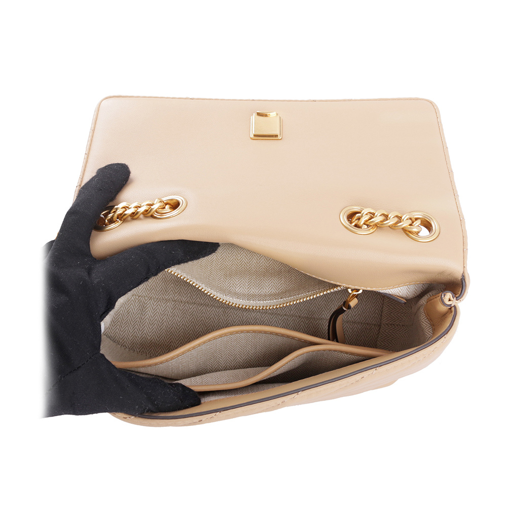 【TORY BURCH】Kira 縫線設計小款肩背/斜背二用包(沙漠色) 90452 251