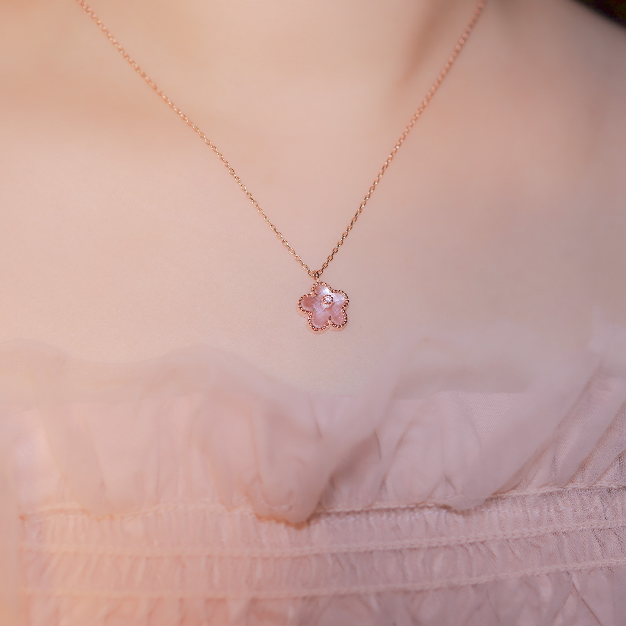 | 925 Silver・ Rose Gold | Sakura Dream Necklace  | NE0686 |