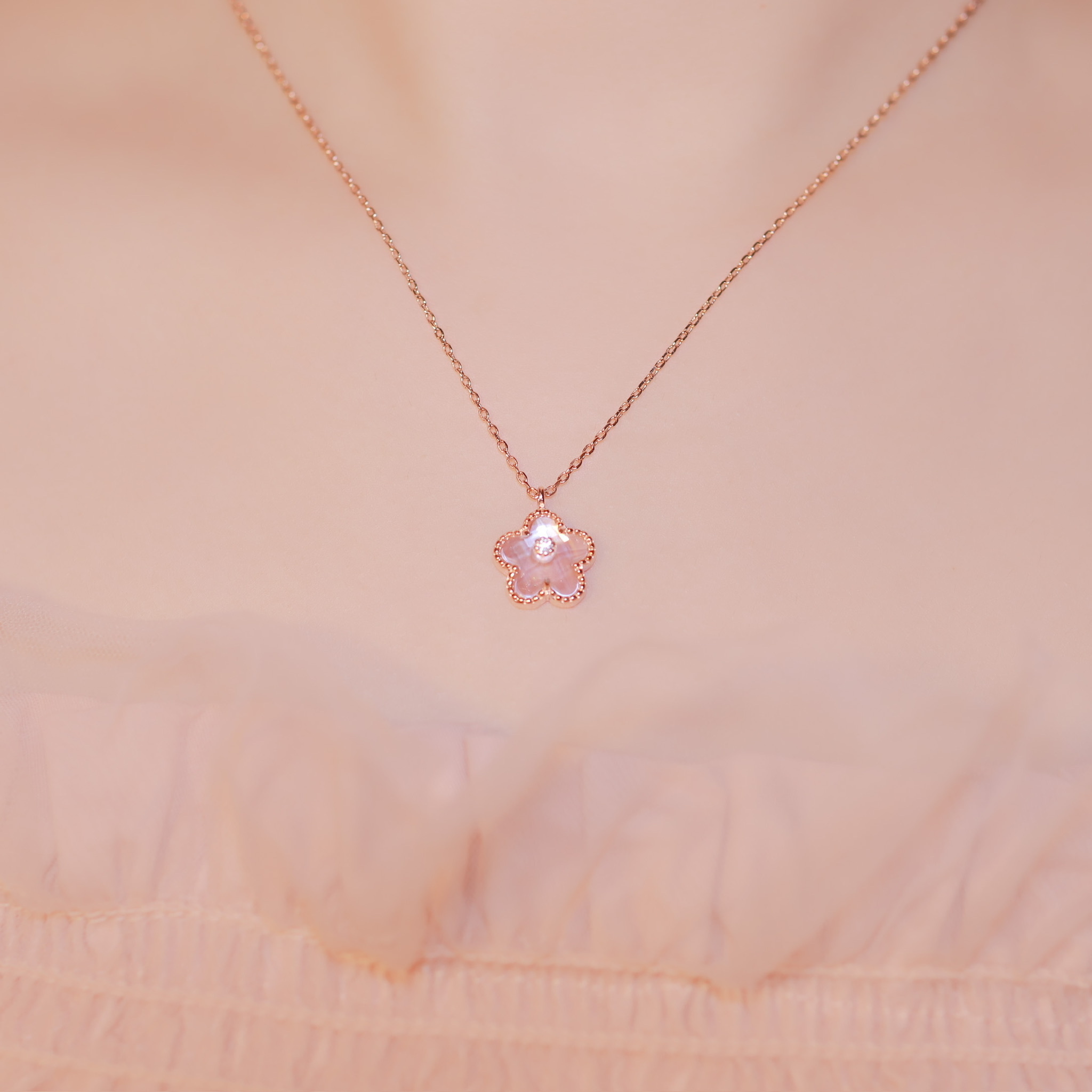 | 925 Silver・ Rose Gold | Sakura Dream Necklace  | NE0686 |