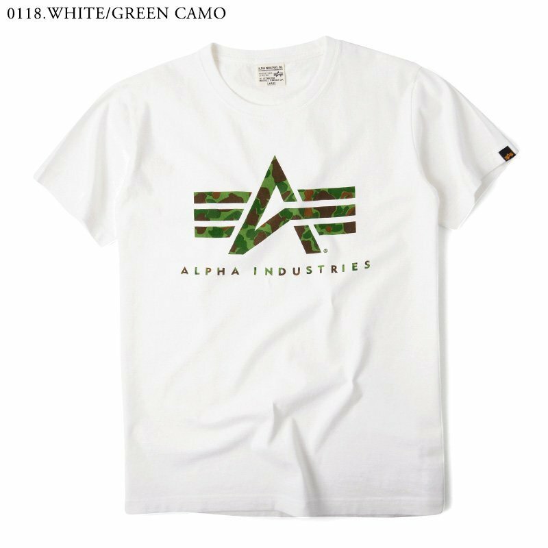日版 Alpha 大LOGO 短TEE 白綠 迷彩 TC1097-0118 現貨