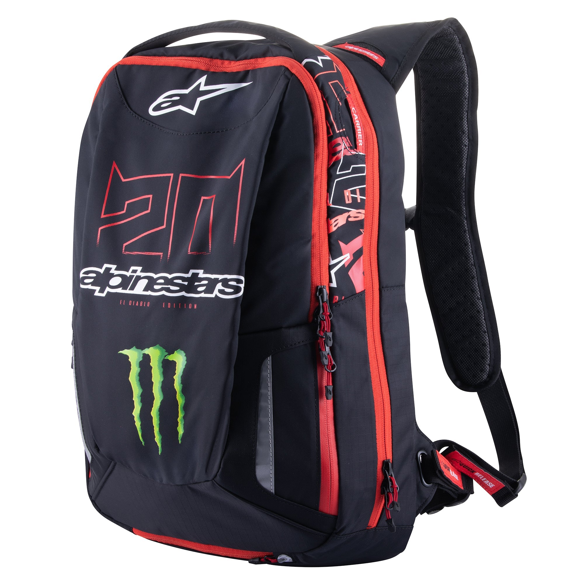 ALPINESTARS FQ20 CITY HUNTER MONSTER 黑亮紅 騎士 後背包 可掛安全帽 防水袋 25L 臘肉 鬼爪