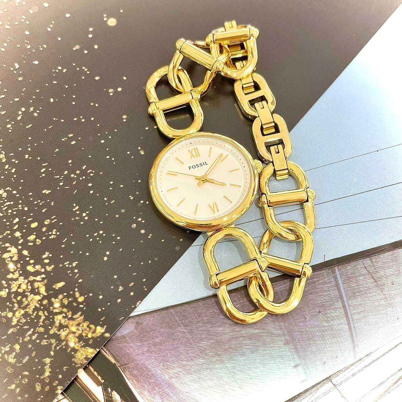 【FOSSIL】手鍊式造型腕錶 ES5272 30mm 現代鐘錶