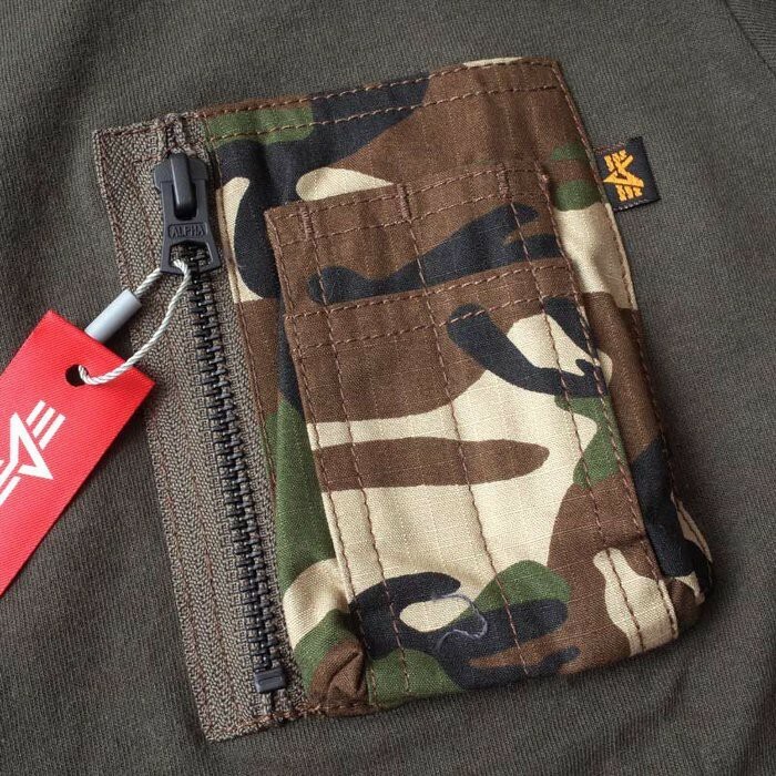 日版 ALPHA PRINT T A-MARK 黑 迷彩 口袋 TC1129-001 長T