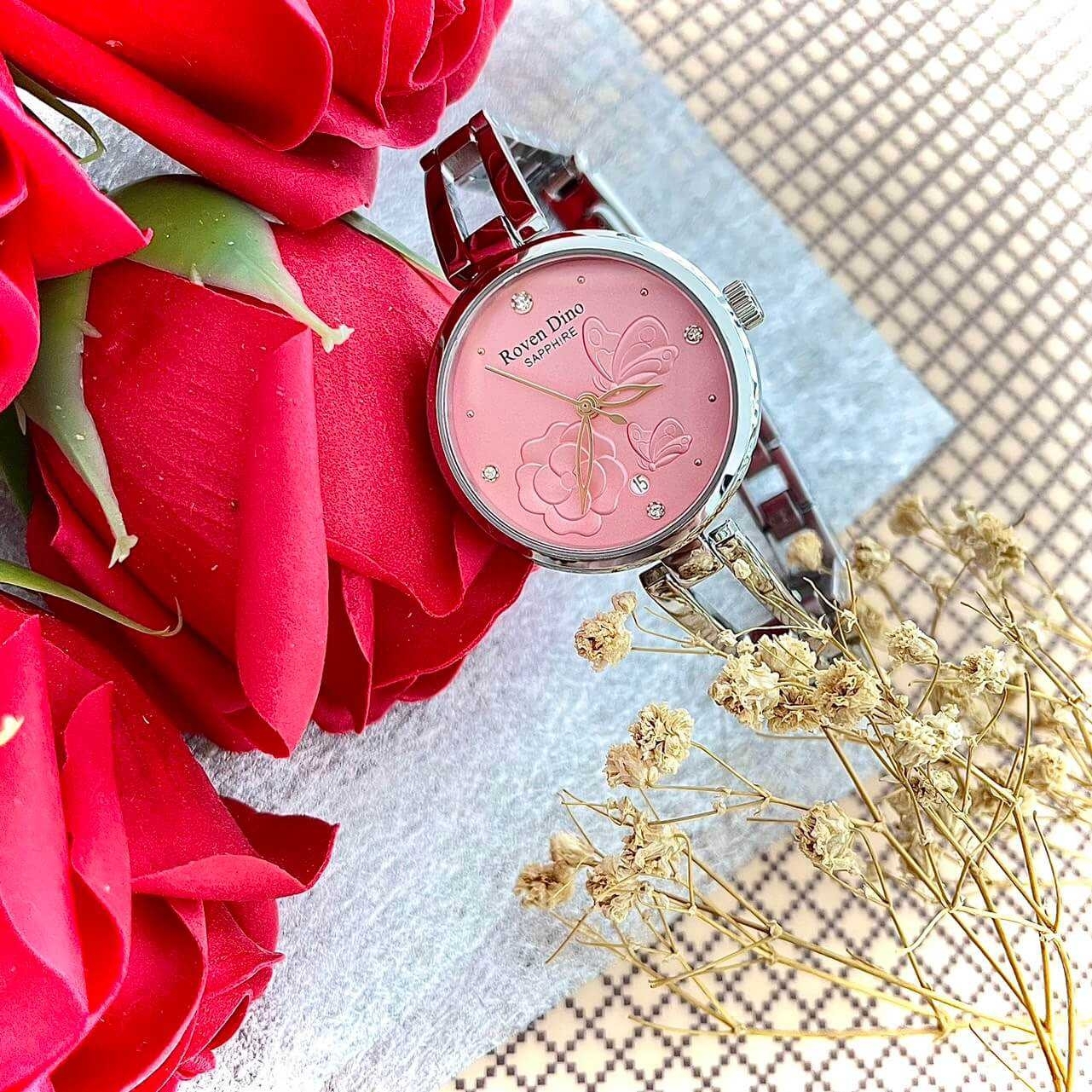 【Roven Dino羅梵迪諾】立體浮雕面板特殊手環式錶帶 RD788S 28mm 現代鐘錶