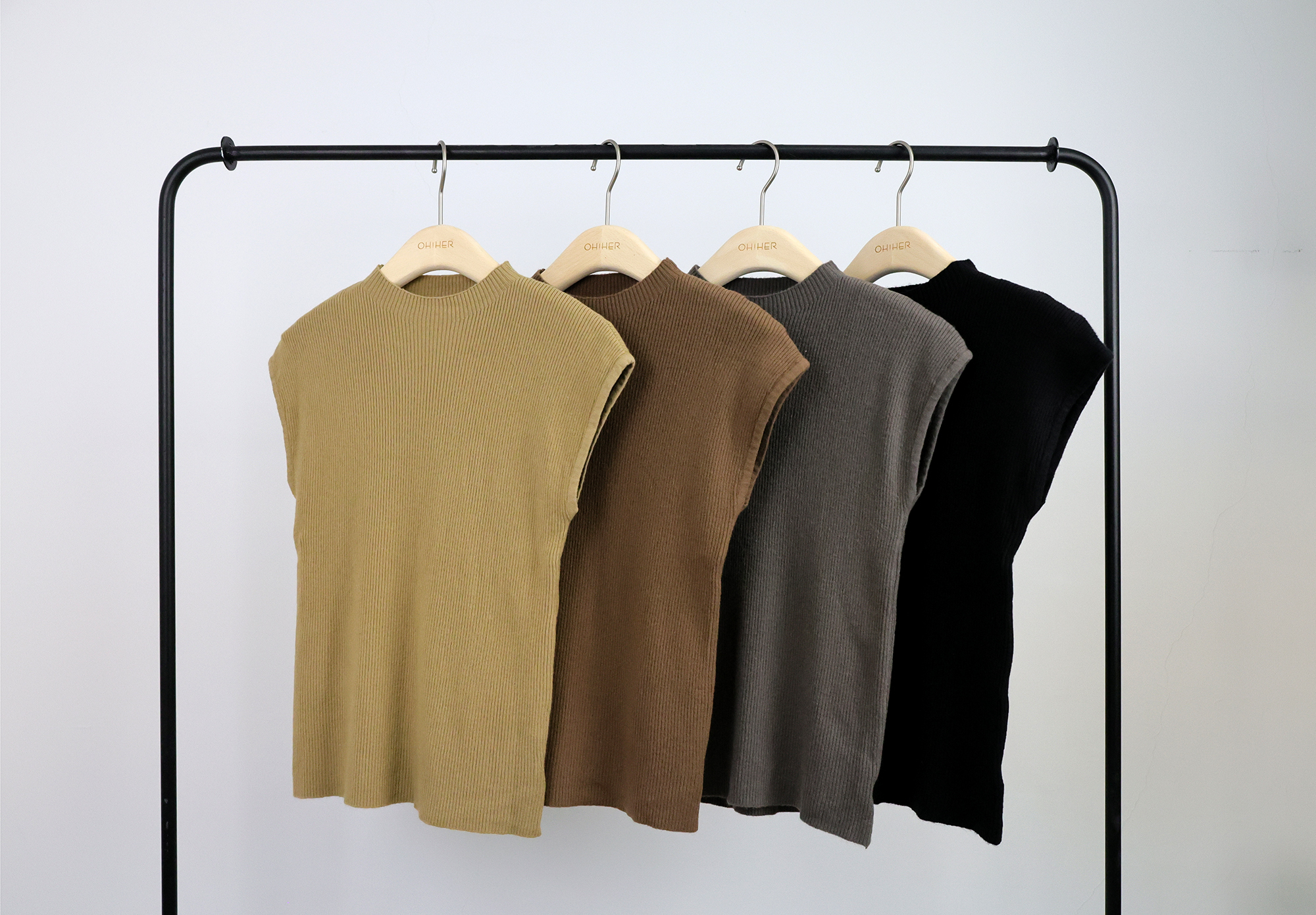 SALE500 微領坎肩針織上衣