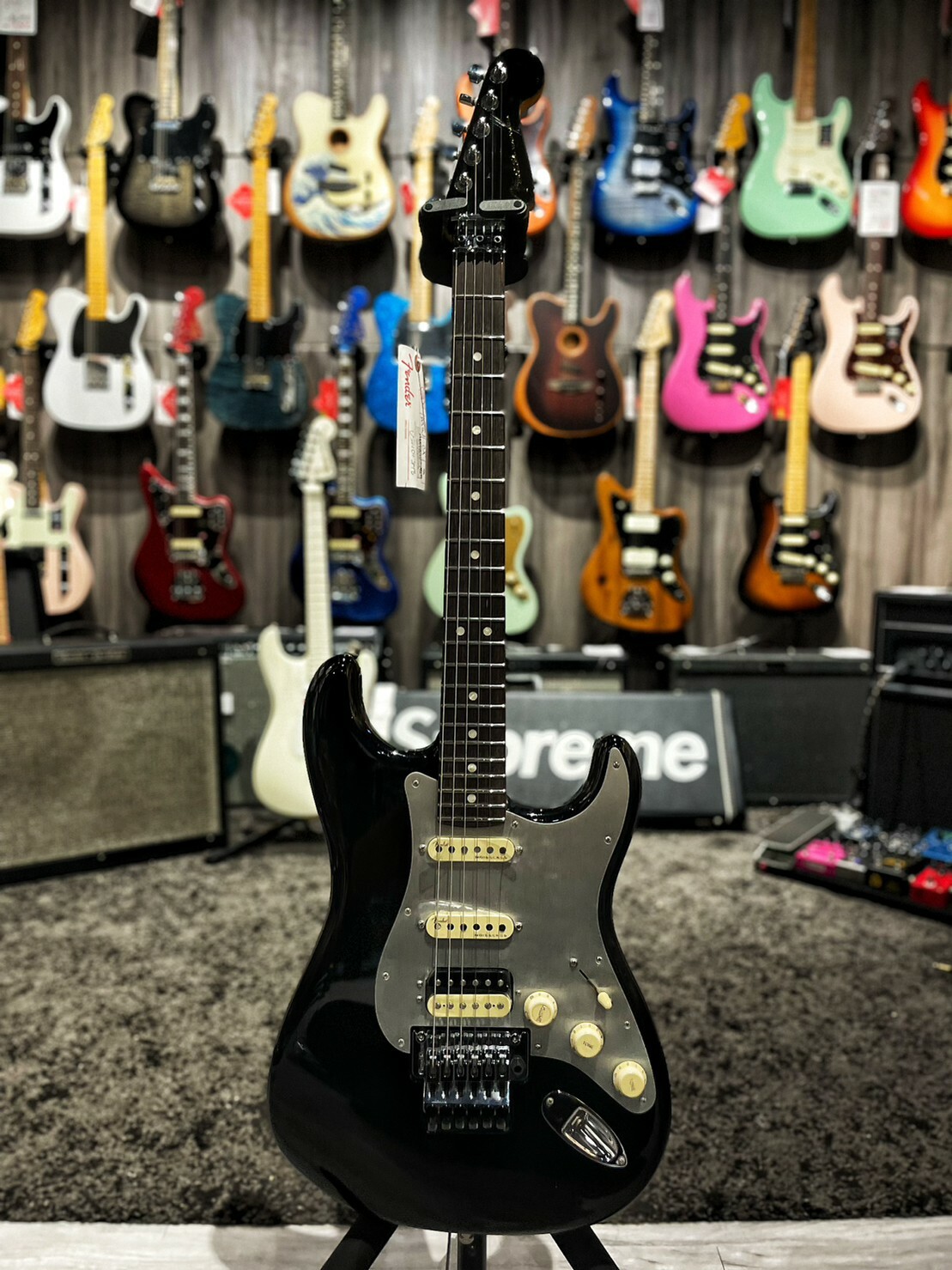 Fender AM ULTRA LUXE STRAT FLOYD ROSE HSS MBK 公司貨【宛伶樂器】