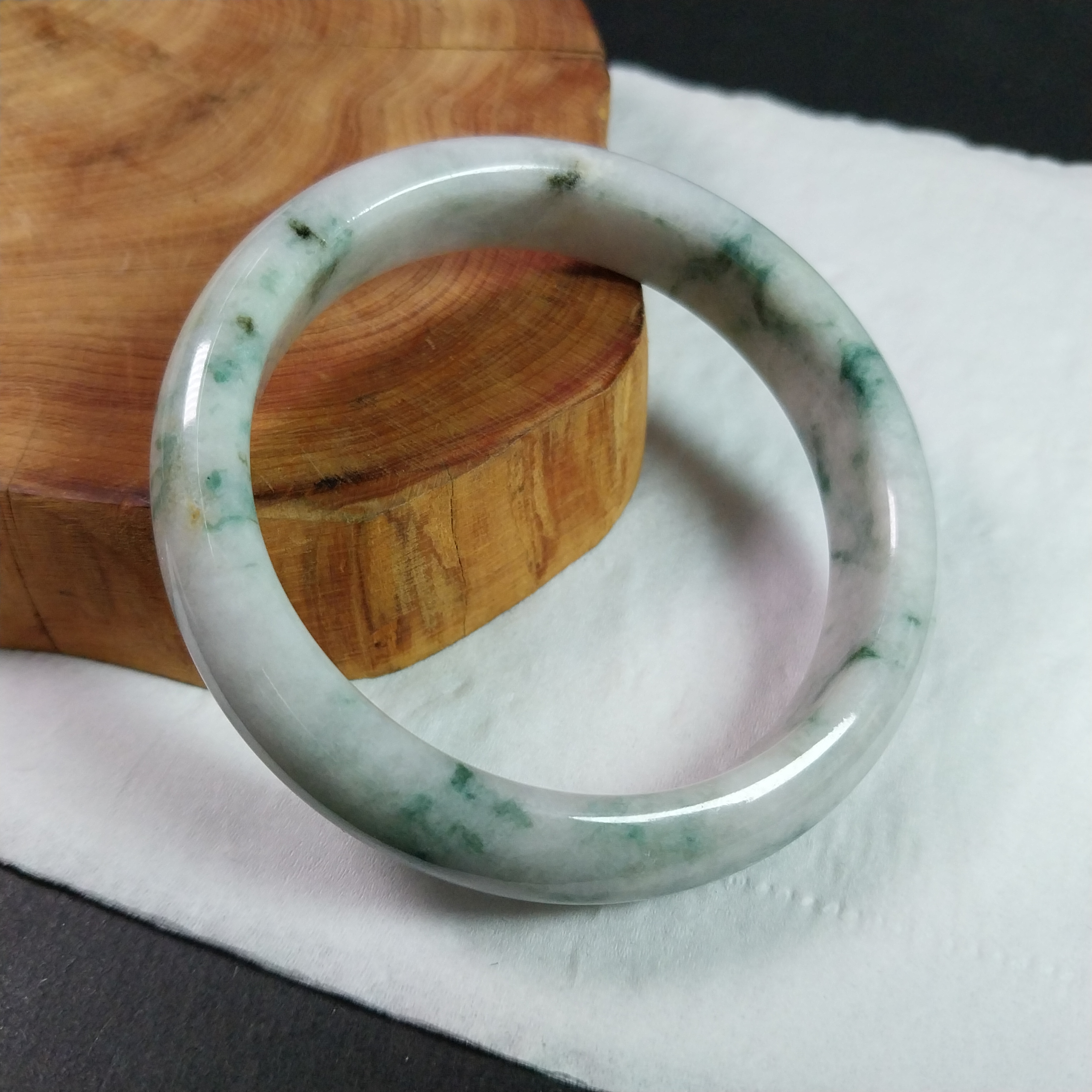 冰綠飄綠玉鐲 59.4mm,天然翡翠A玉, 緬甸玉, Jade, Jadeite