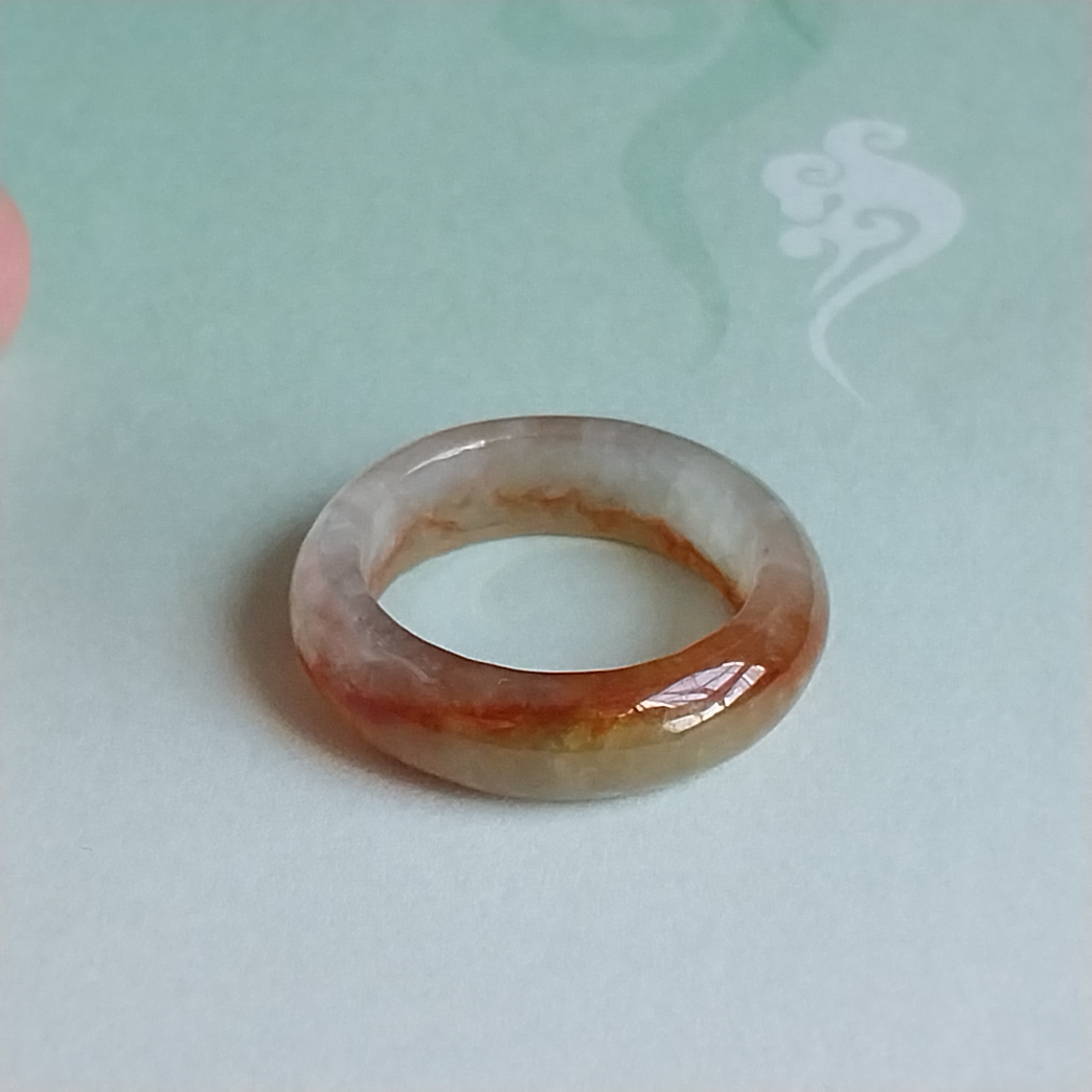 J2229 天然紅翡「富貴纏身」戒圈 (港圈 11.5號)