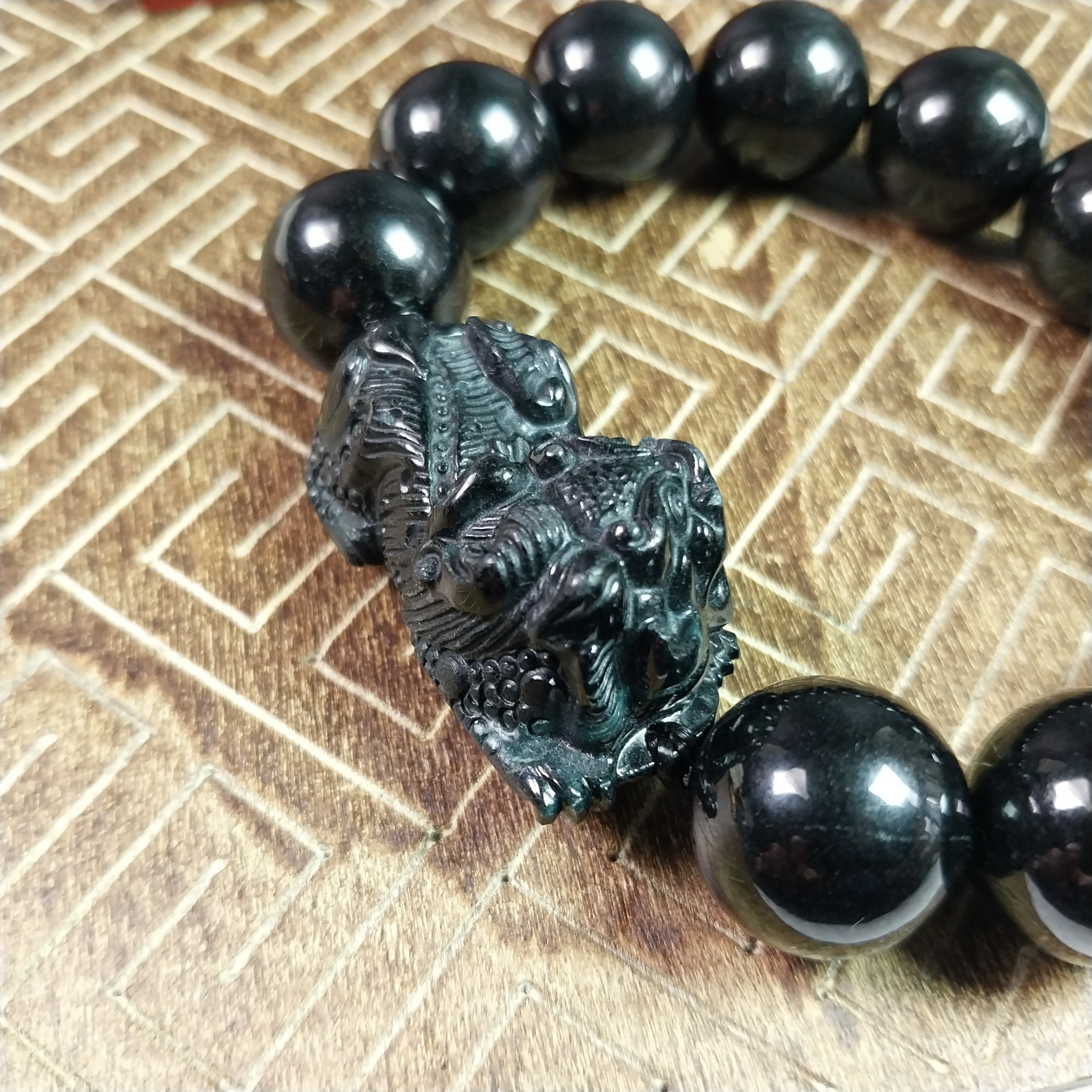 J2281 墨翠貔貅手串 (16mm直徑)