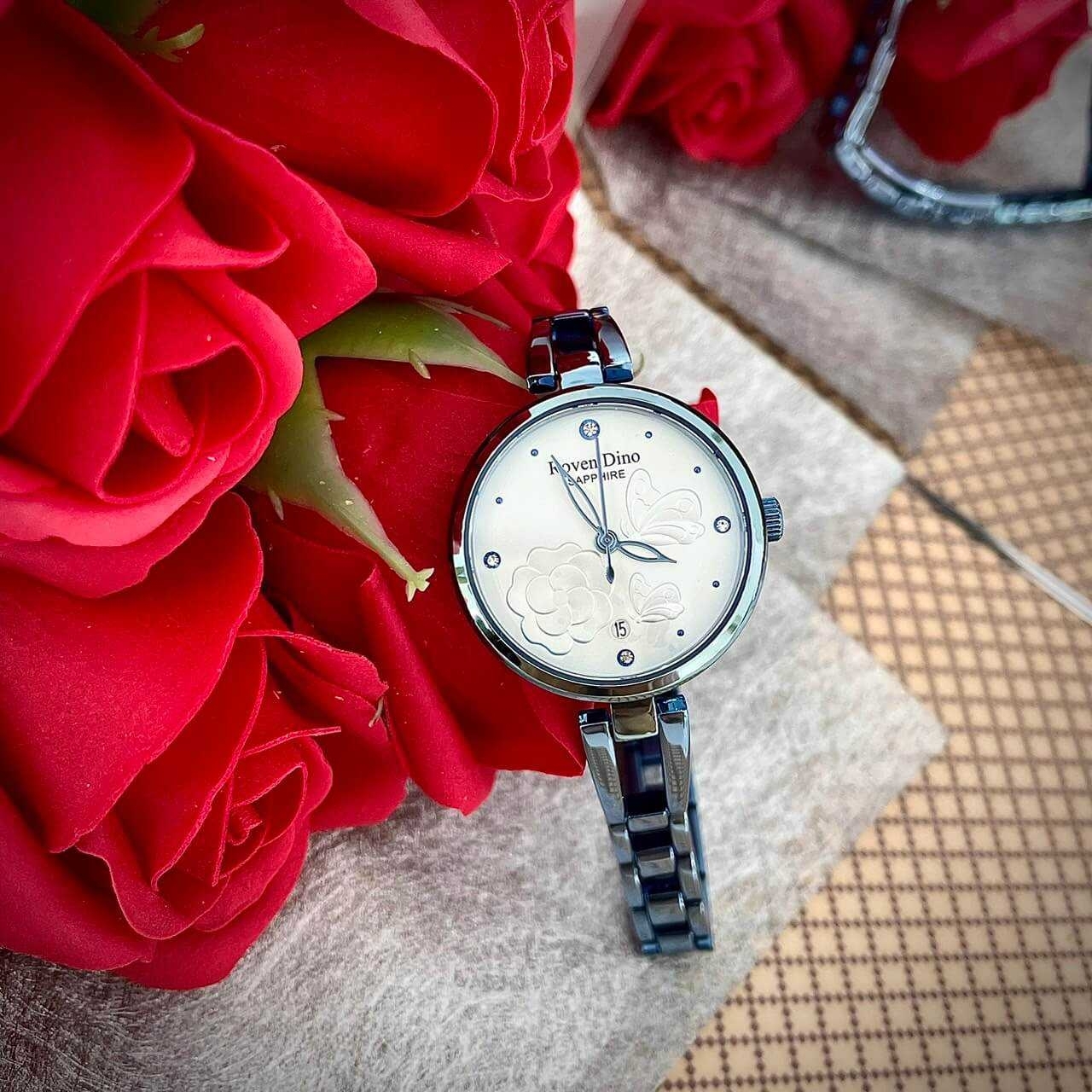 【Roven Dino羅梵迪諾】立體浮雕面板特殊手環式錶帶 RD788BU 28mm 現代鐘錶