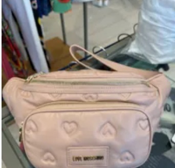 [S] LOVE MOSCHINO JC4039PP1FLD0601 EMBOSSED HEART BELT BAG,PINK, 8058051679531 (SLM174)