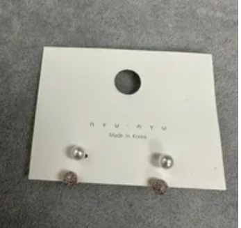 [S] NYU.NYU DOUBLE DROP PEARL & SPARKLE EARRINGS,ROSE GOLD, SNN222 (SNN222)