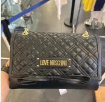 [S] LOVE MOSCHINO JC4019PP1FLA0000 QUILTED CROSSBODY BAG,BLACK, 8054400948938 (SLM176)