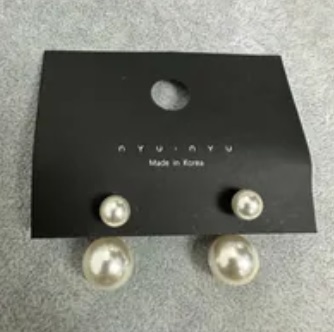 [S] NYU.NYU DOUBLE DROP PEARL EARRINGS, SNN224 (SNN224)
