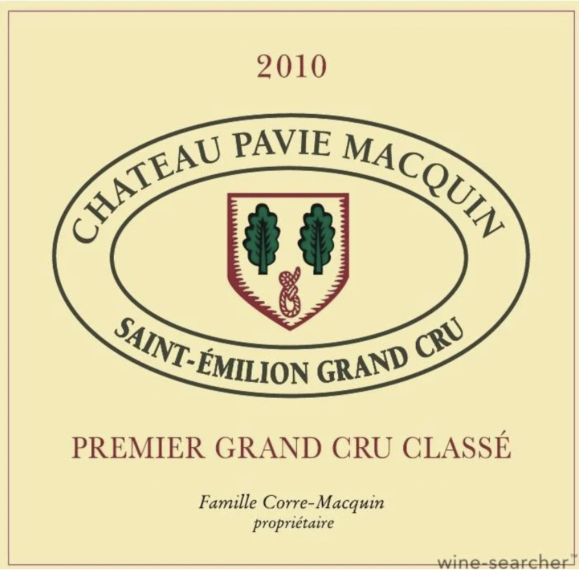 Chateau Pavie Macquin 2010 (RP95)