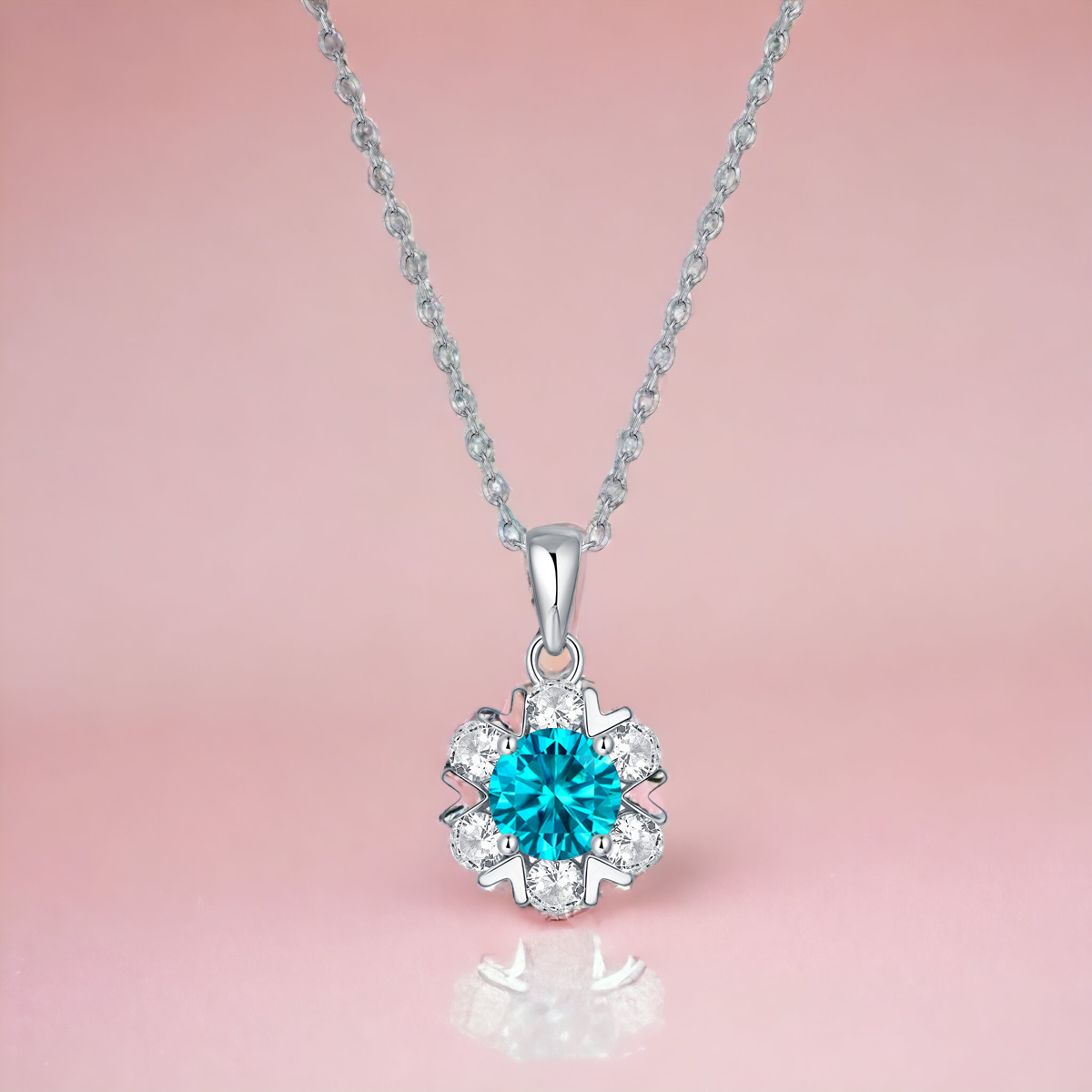 【星辰】漫雪-莫桑石項鍊(1-3ct) (白鑽、藍鑽)