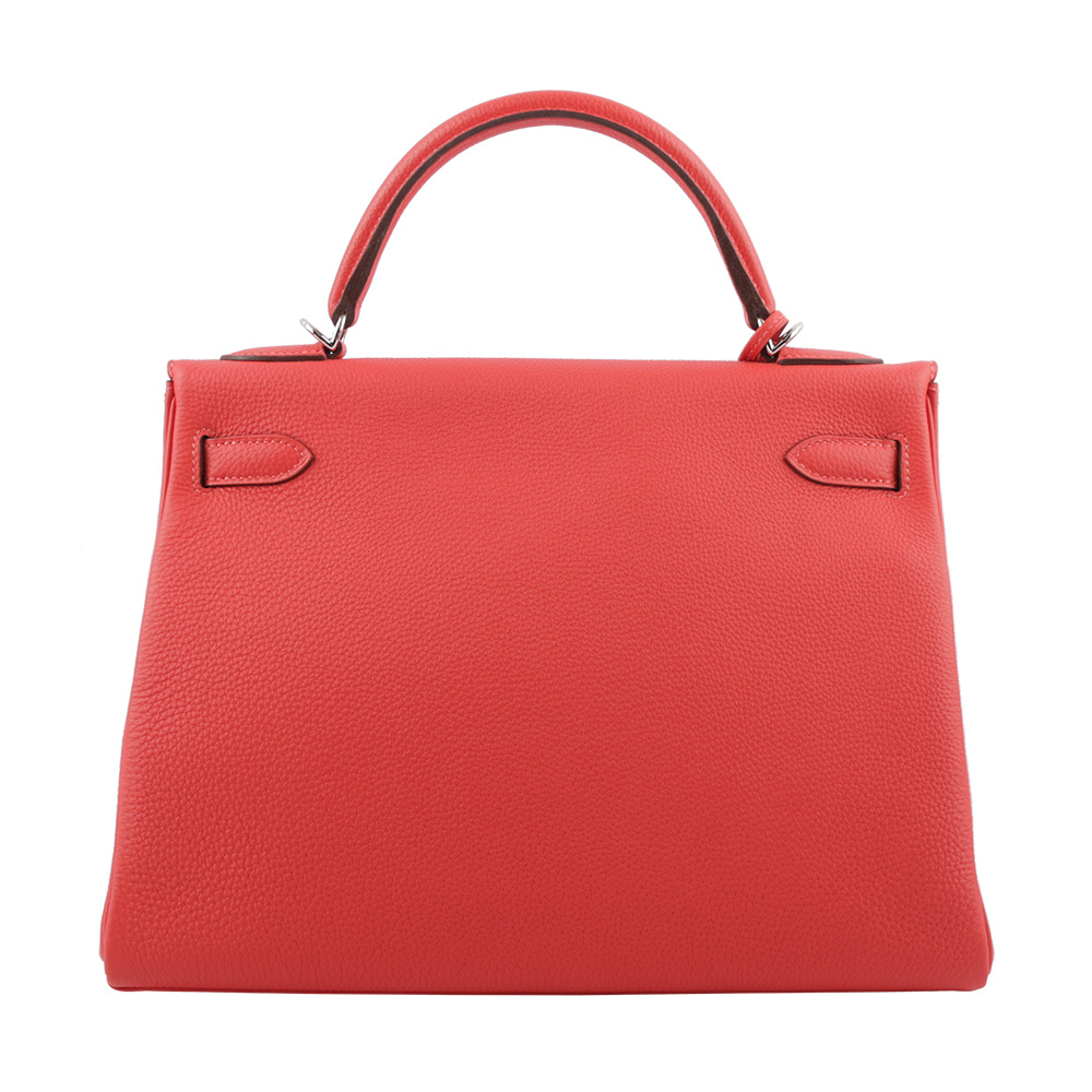 【HERMES】Togo皮 銀釦 Kelly 32cm (牡丹紅) H028747CK 2R