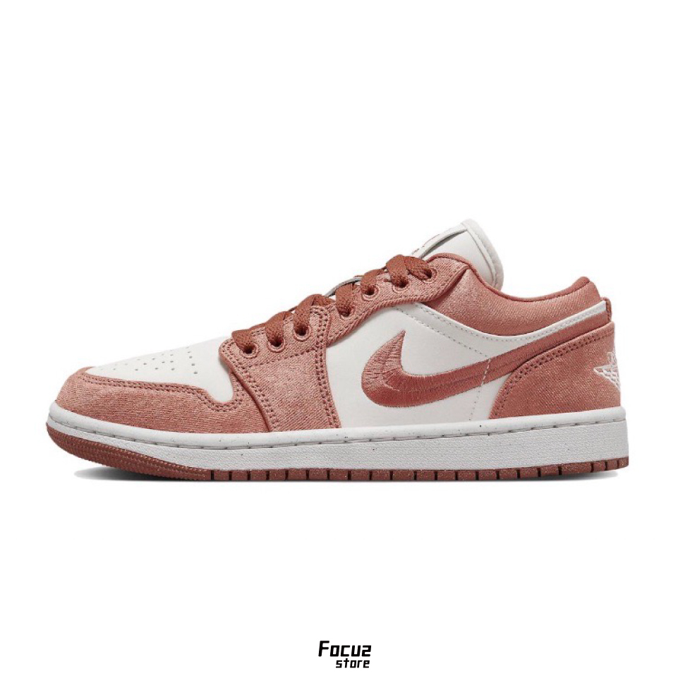 【Focus Store】現貨秒發 Nike Air Jordan 1 Low SE Wmns "Canvas" 刺繡粉白 FN3722-801
