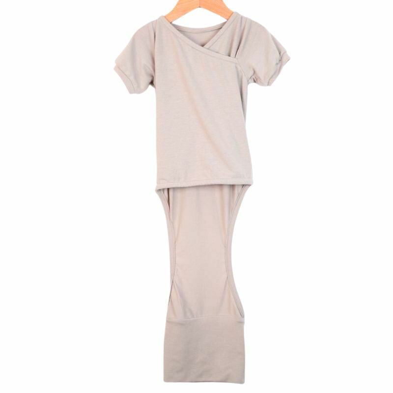 短袖-岩石灰-喀什米爾羊毛微莫代爾混紡 | LOOPBODY包屁衣