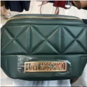 [S] LOVE MOSCHINO JC4121PP1FLT0858 LOGO METAL WAIST/BELT BAG,GREEN, 8054400951389 (SLM179)