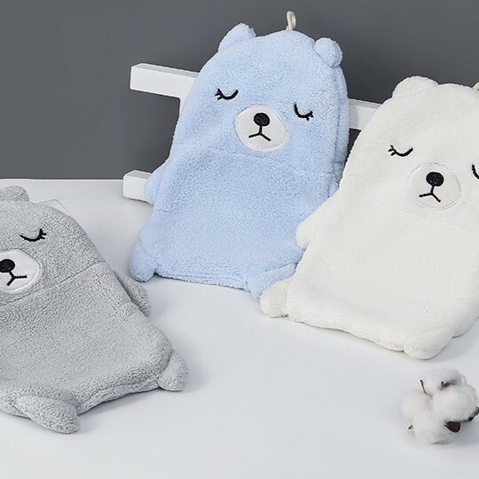《2976》小熊造型閉眼毛絨擦手巾