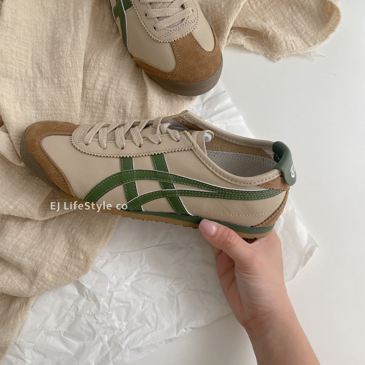 Onitsuka Tiger Mexico 66 鬼塚虎德訓鞋抹茶拿鐵抹茶綠餅乾頭奶茶色棕色