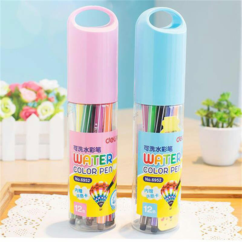 得力6952水彩筆 (藍/粉) 包裝隨機顏色