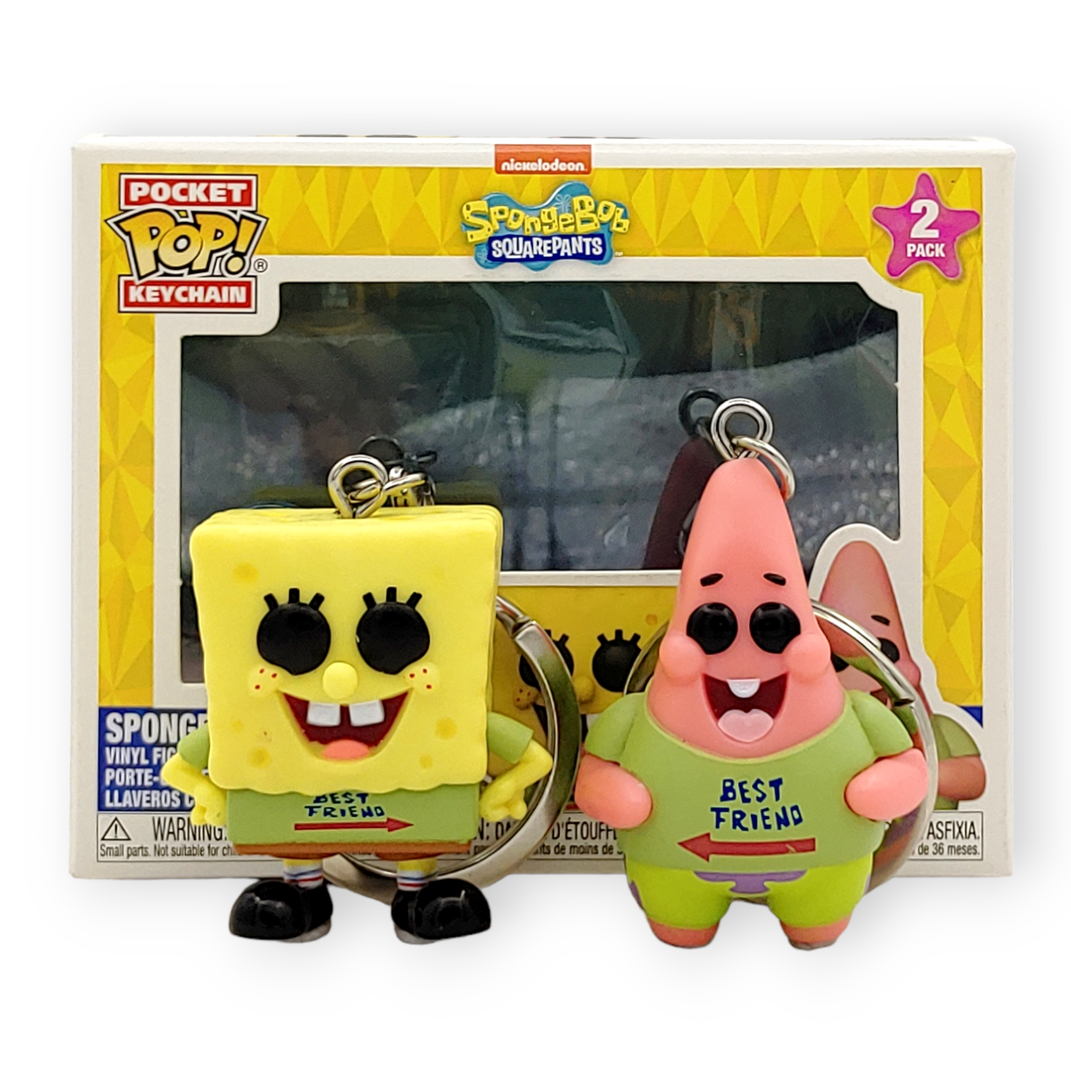 FUNKO POP <海綿寶寶>海綿寶寶&派大星(最好朋友)鎖匙扣