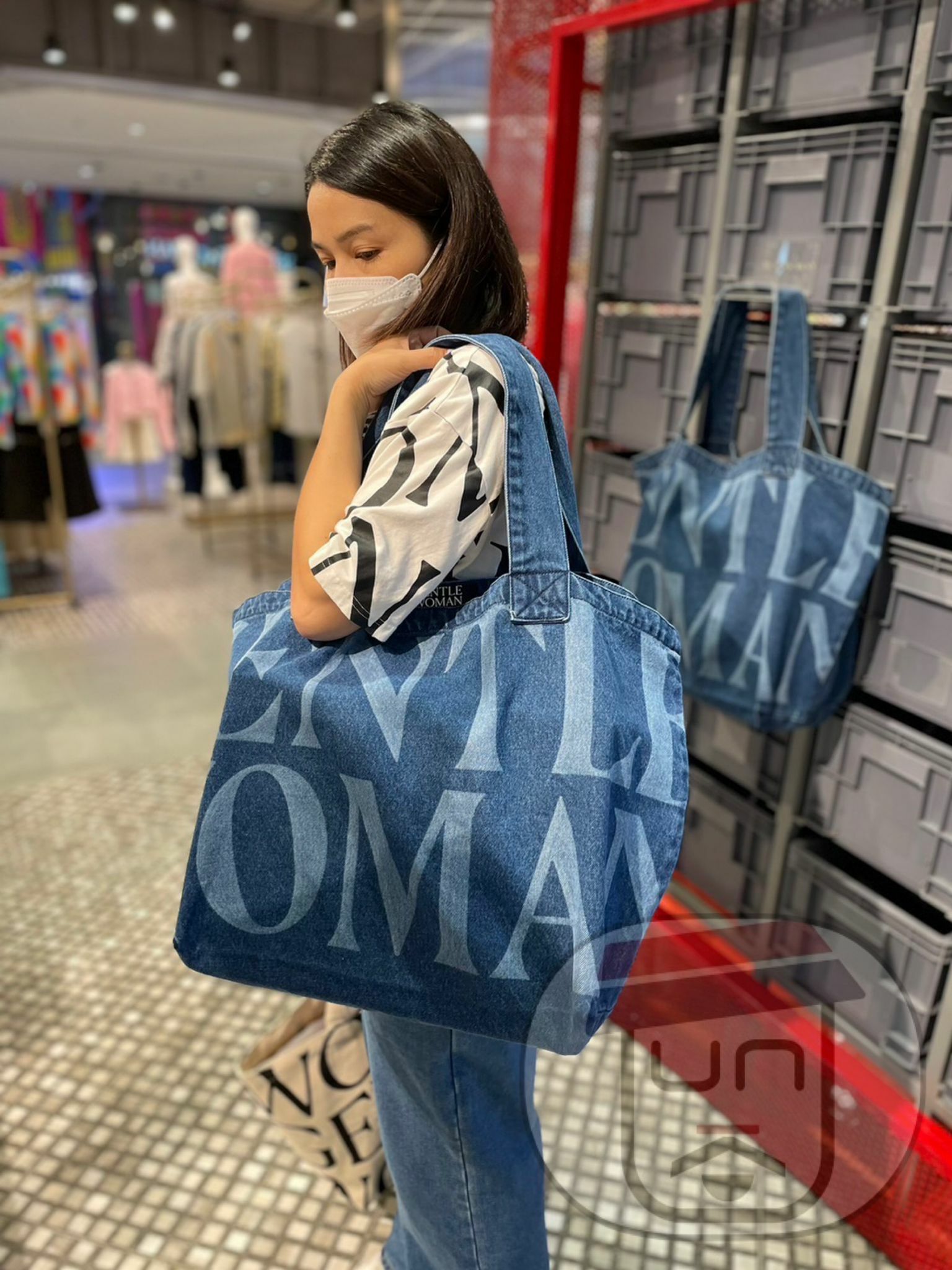 代購 Gentlewoman 新款 LOGO牛仔布大號 BAG