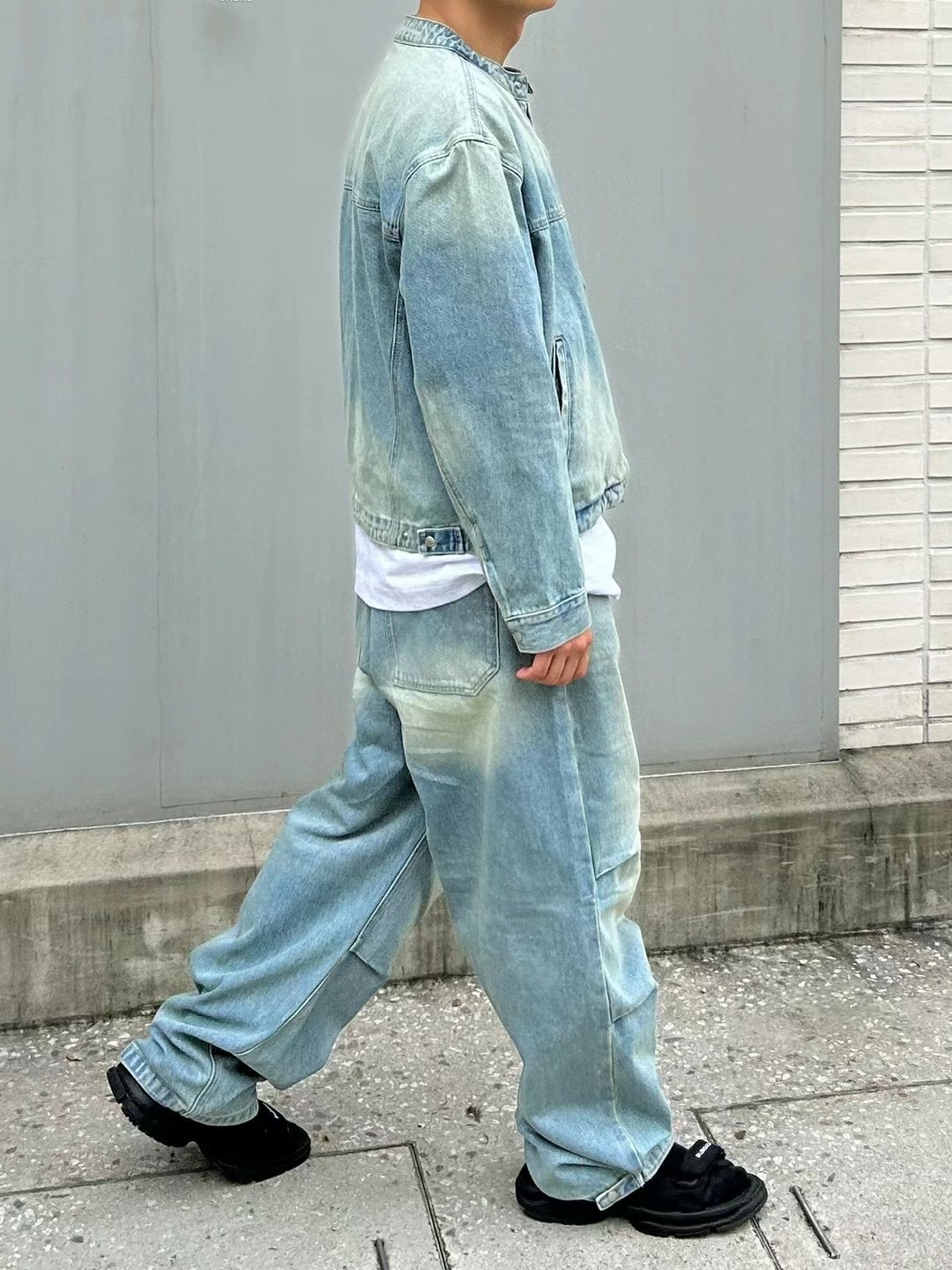 🇰🇷韓國 解構 刷色 牛仔長褲 牛仔夾克 套裝