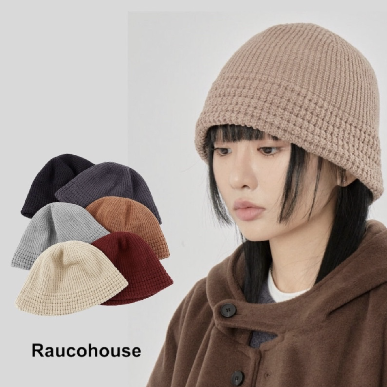 🇰🇷RAUCOHOUSE 短簷針織漁夫帽 遮臉 針織 漁夫帽