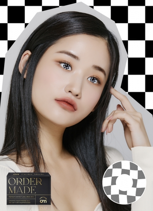[月拋格仔形] LENSME ORDER MADE Limited Checker eye White 月拋隱形眼鏡 | 每盒2片