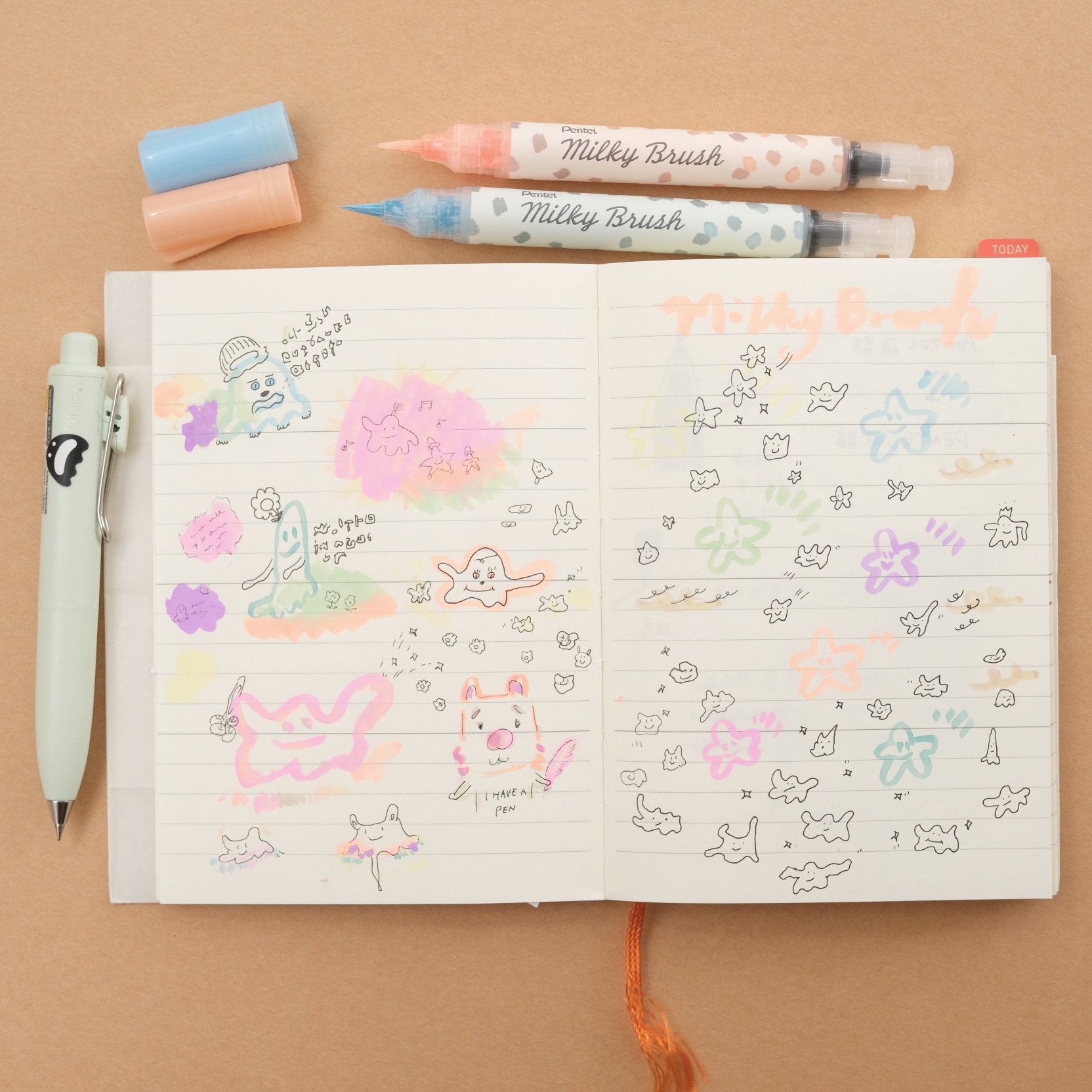 Milky Brush 牛奶毛筆(8色套組賣場)｜Pentel 日本