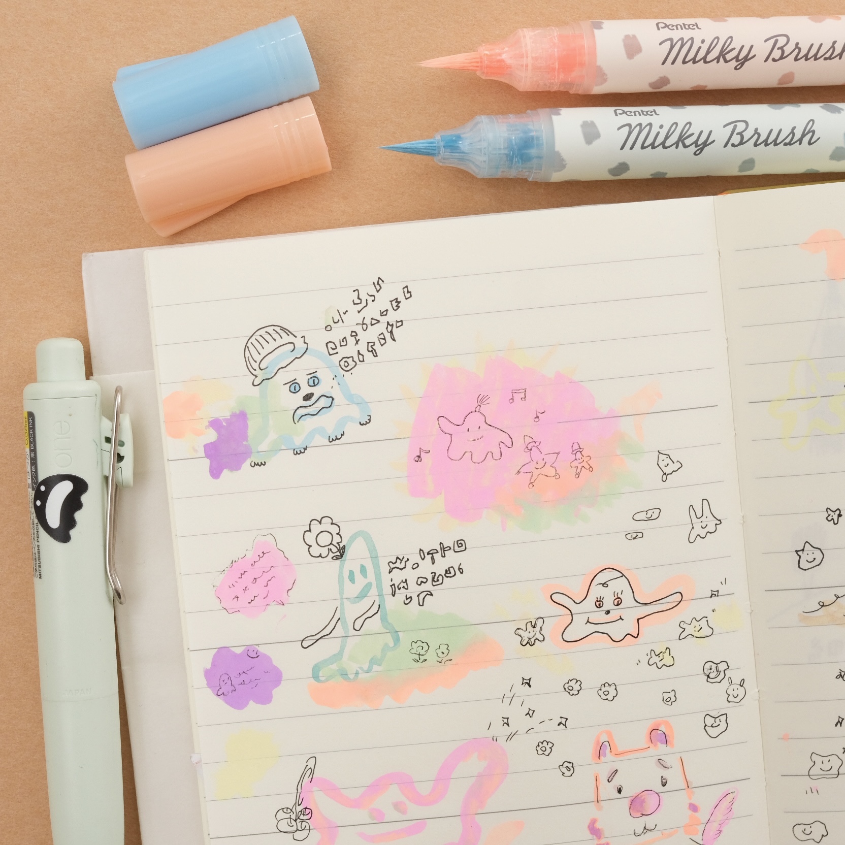 Milky Brush 牛奶毛筆(8色套組賣場)｜Pentel 日本