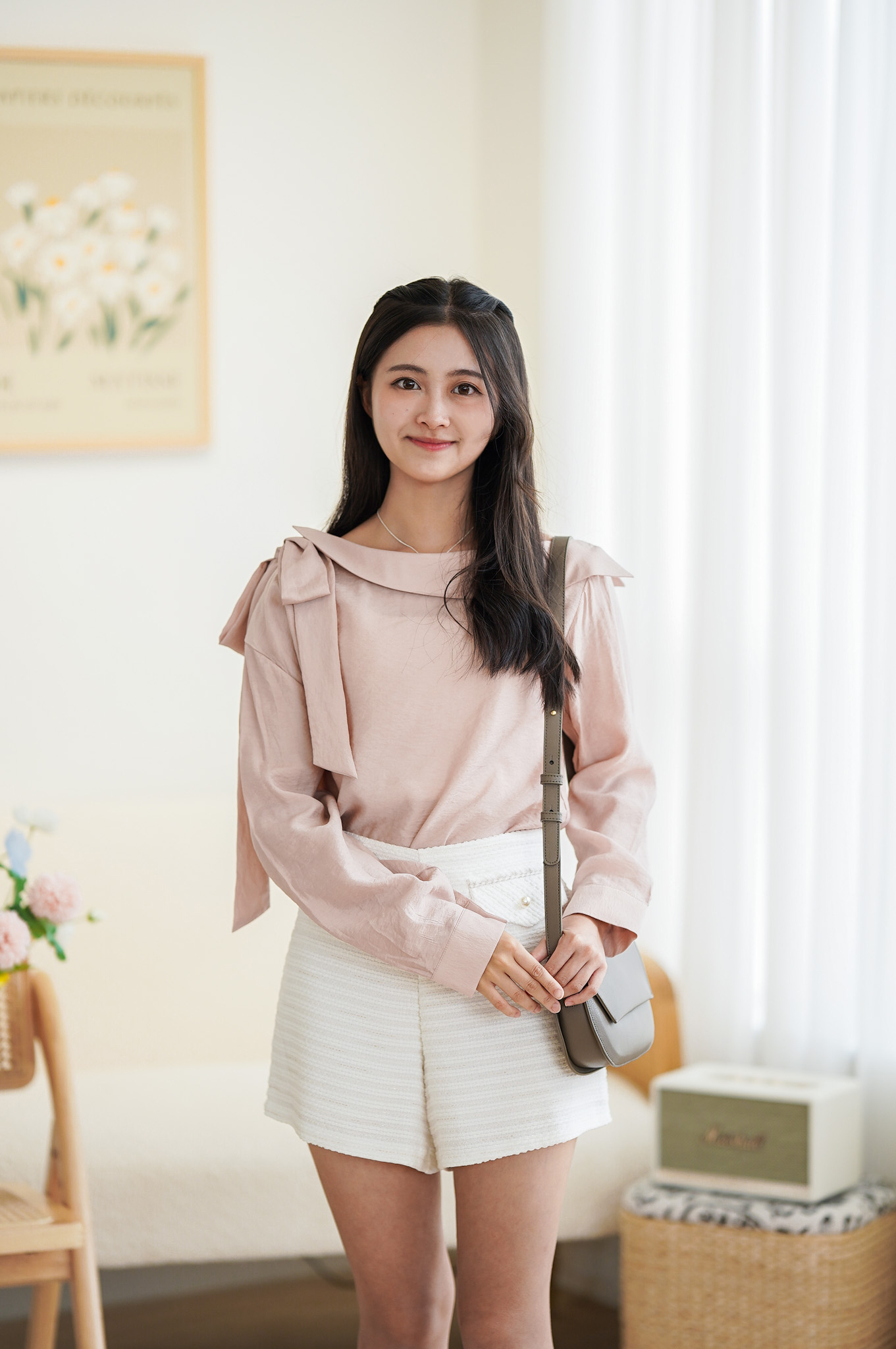 T780 Pastel Rose Silky Blouse