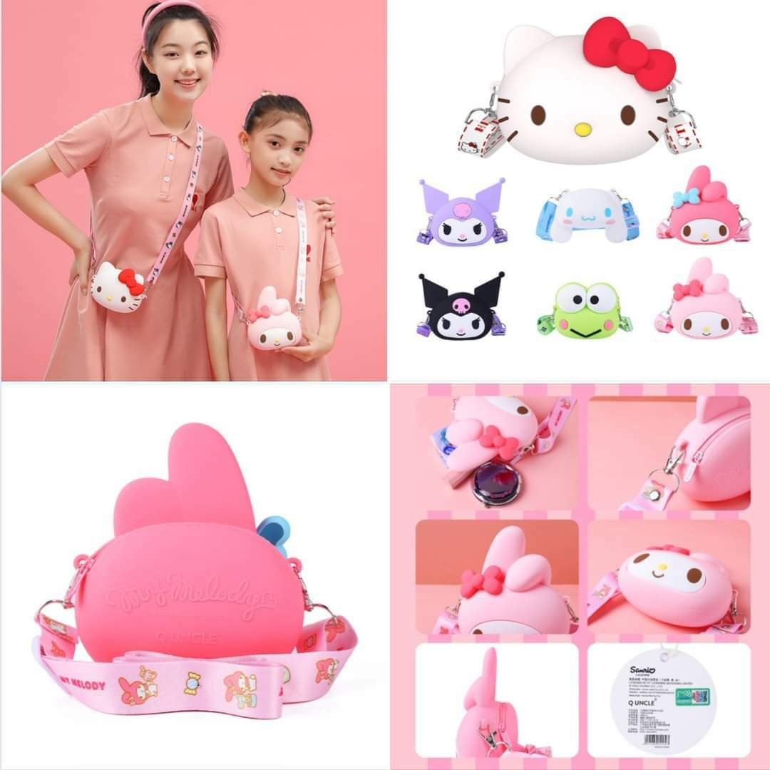 Sanrio卡通造型硅膠斜挎零錢包