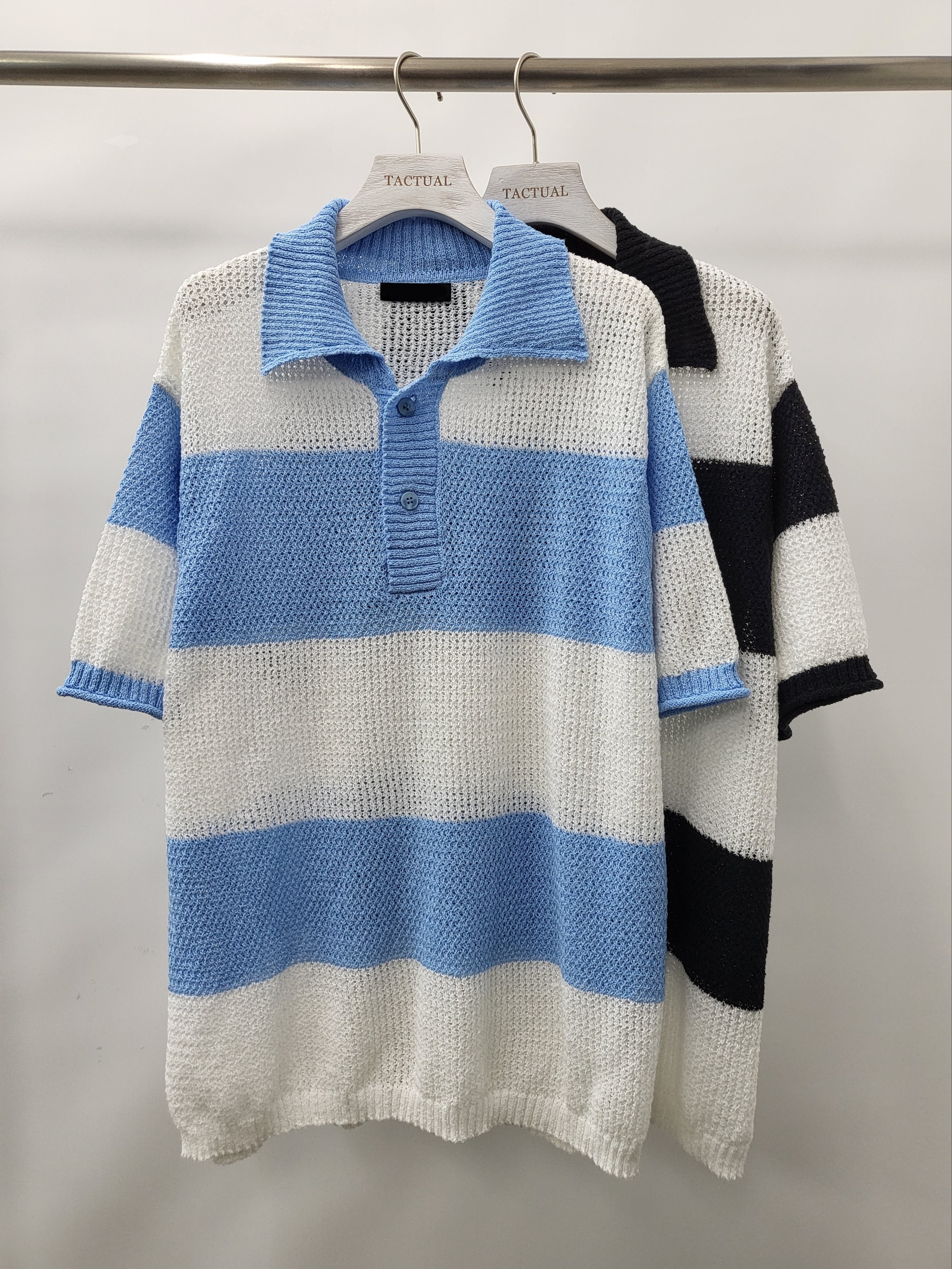 橫間針織Polo線Tee T5168