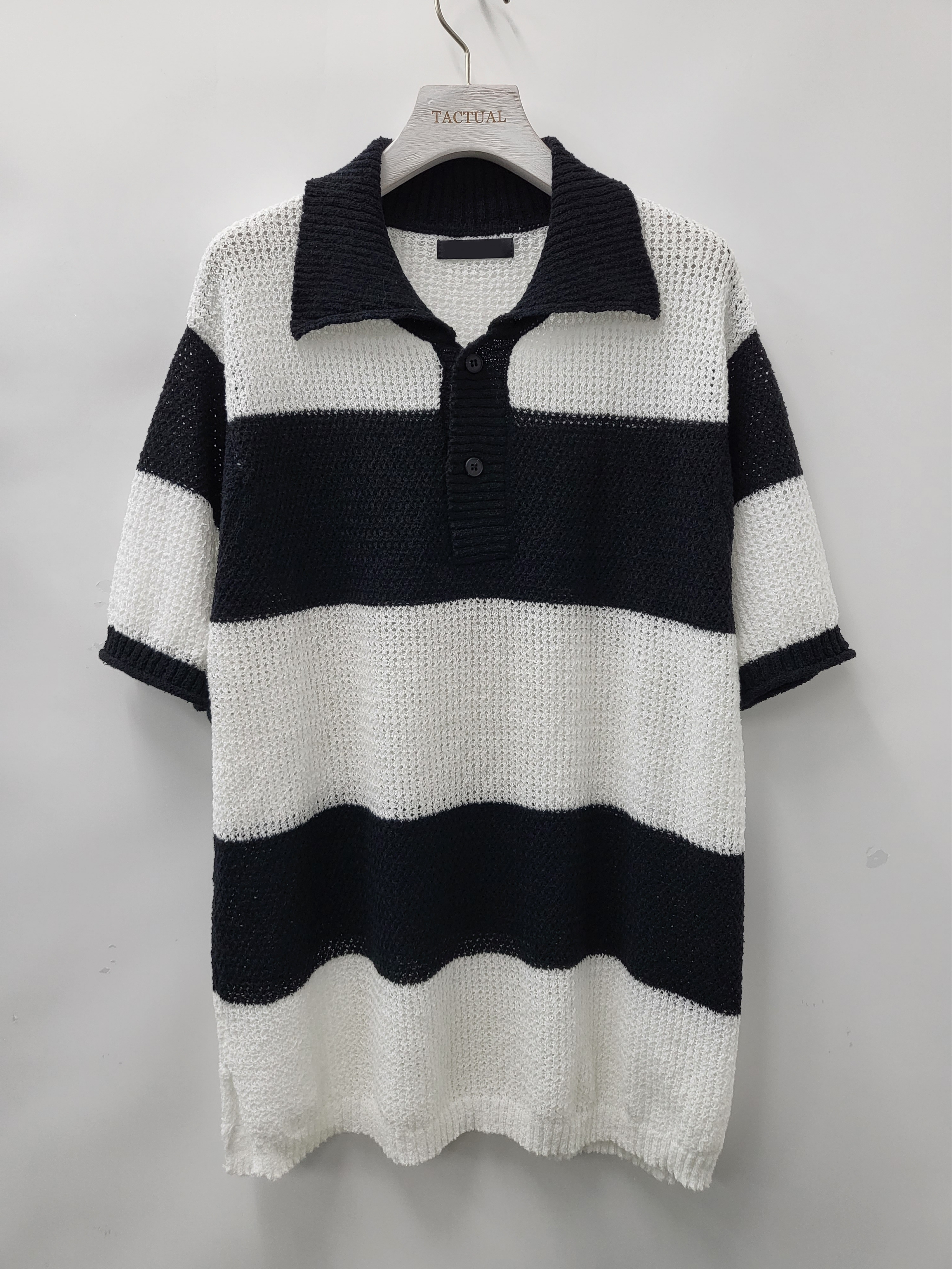 橫間針織Polo線Tee T5168