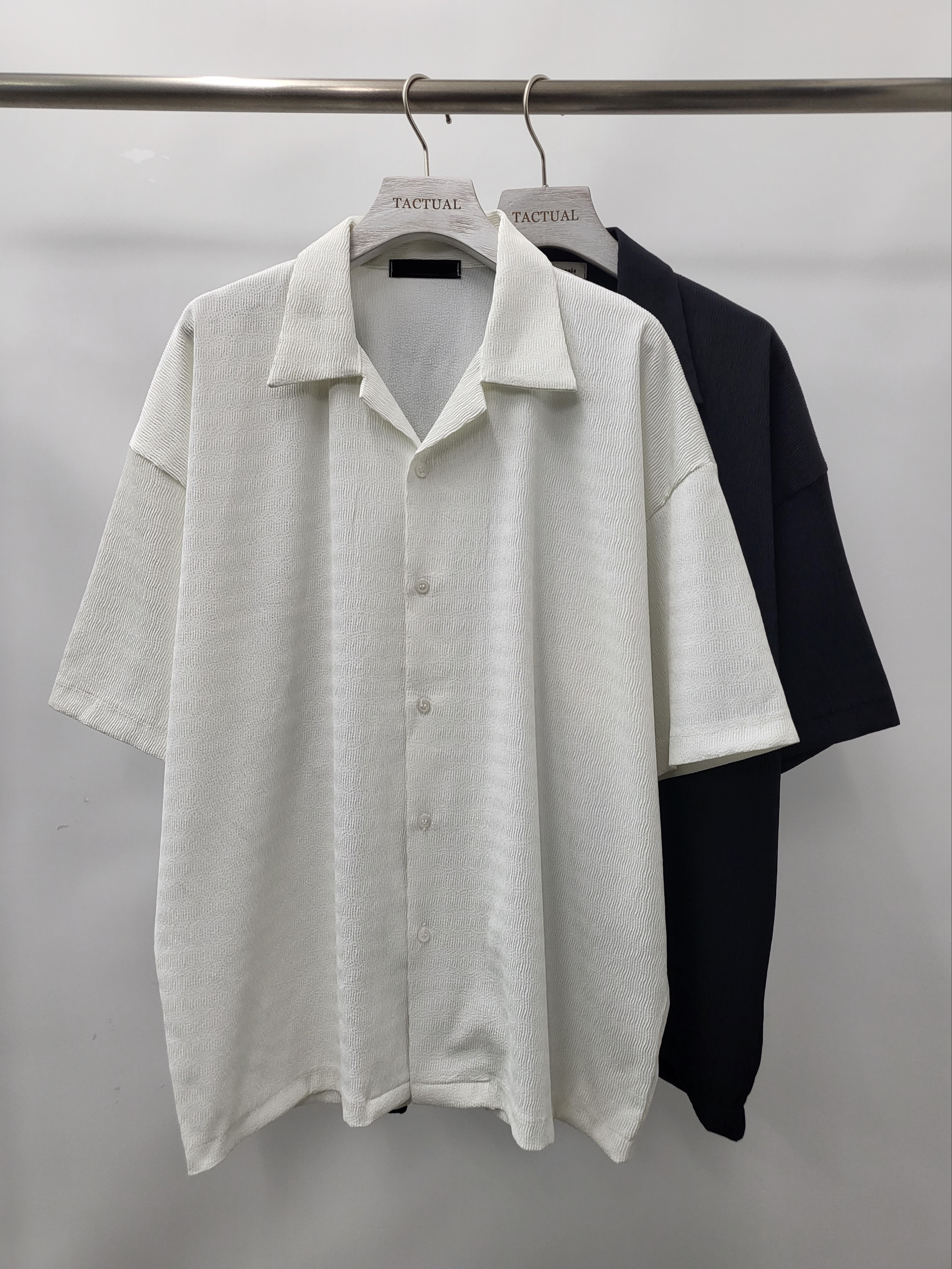 淨色暗紋短袖恤衫 S2167