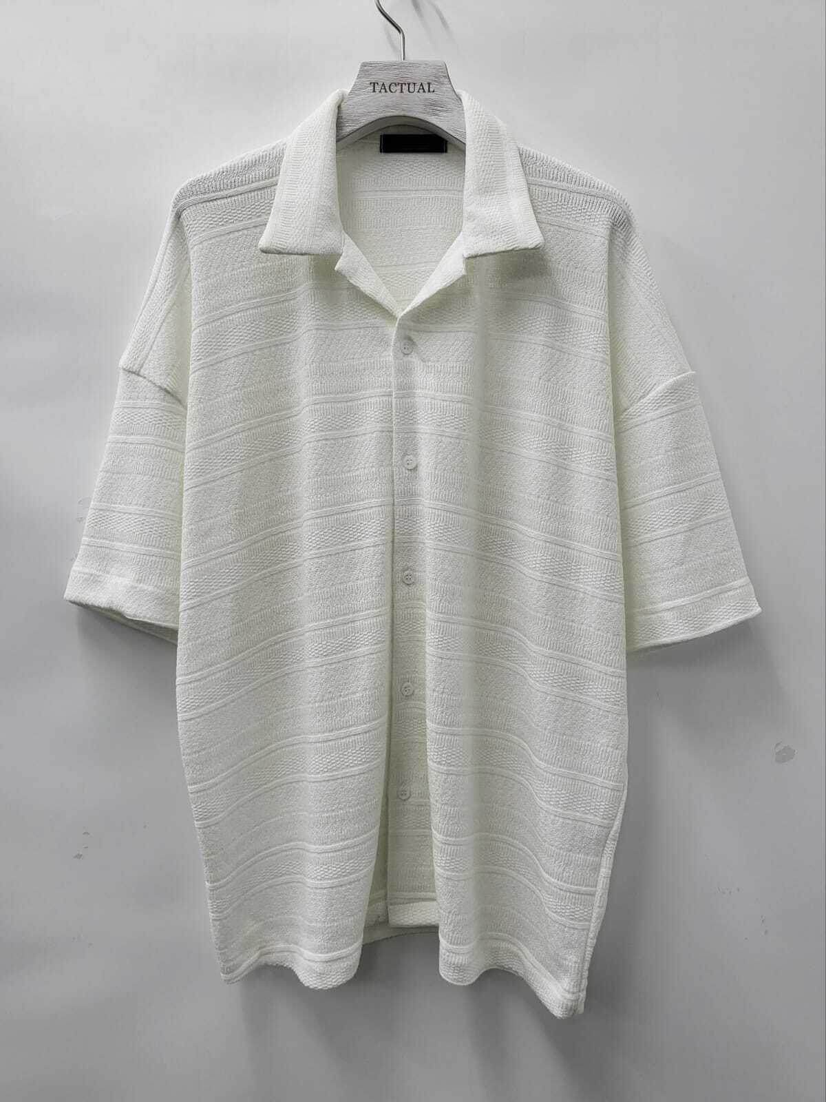 淨色暗紋短袖線恤衫 S2166