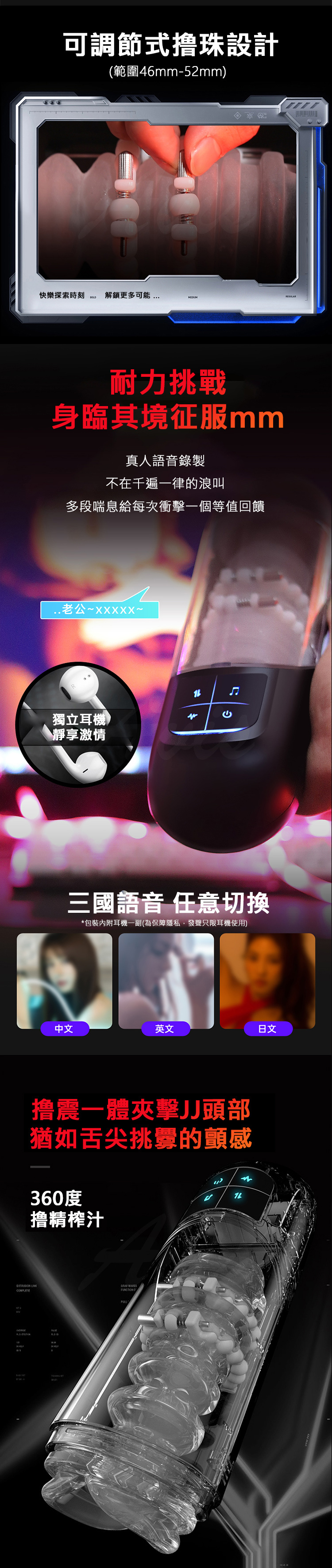 樂水|伸縮震動發音|電動飛機杯