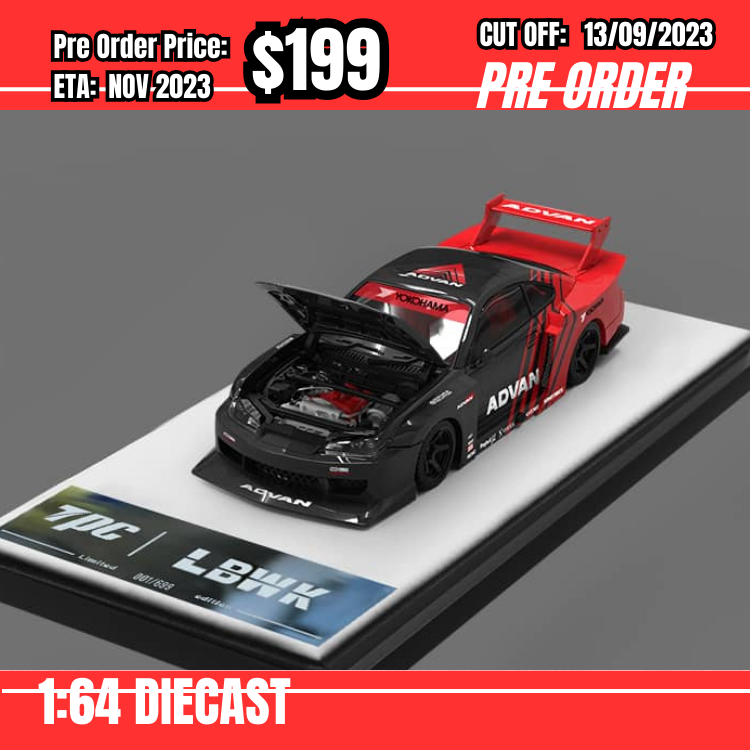 PO-$199 * Time Micro  * 1:64 Nissan Silvia S15 LB Super Silhouette Advan [OD06/09]
