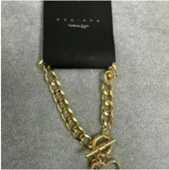 [S] NYU.NYU CHAIN SPARKLE HEART BRACELET,GOLD, SNN235 (SNN235)