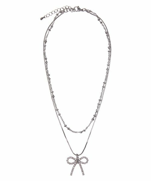 LUVISTRUE - CH RIBBON NECKLACE(SILVER)