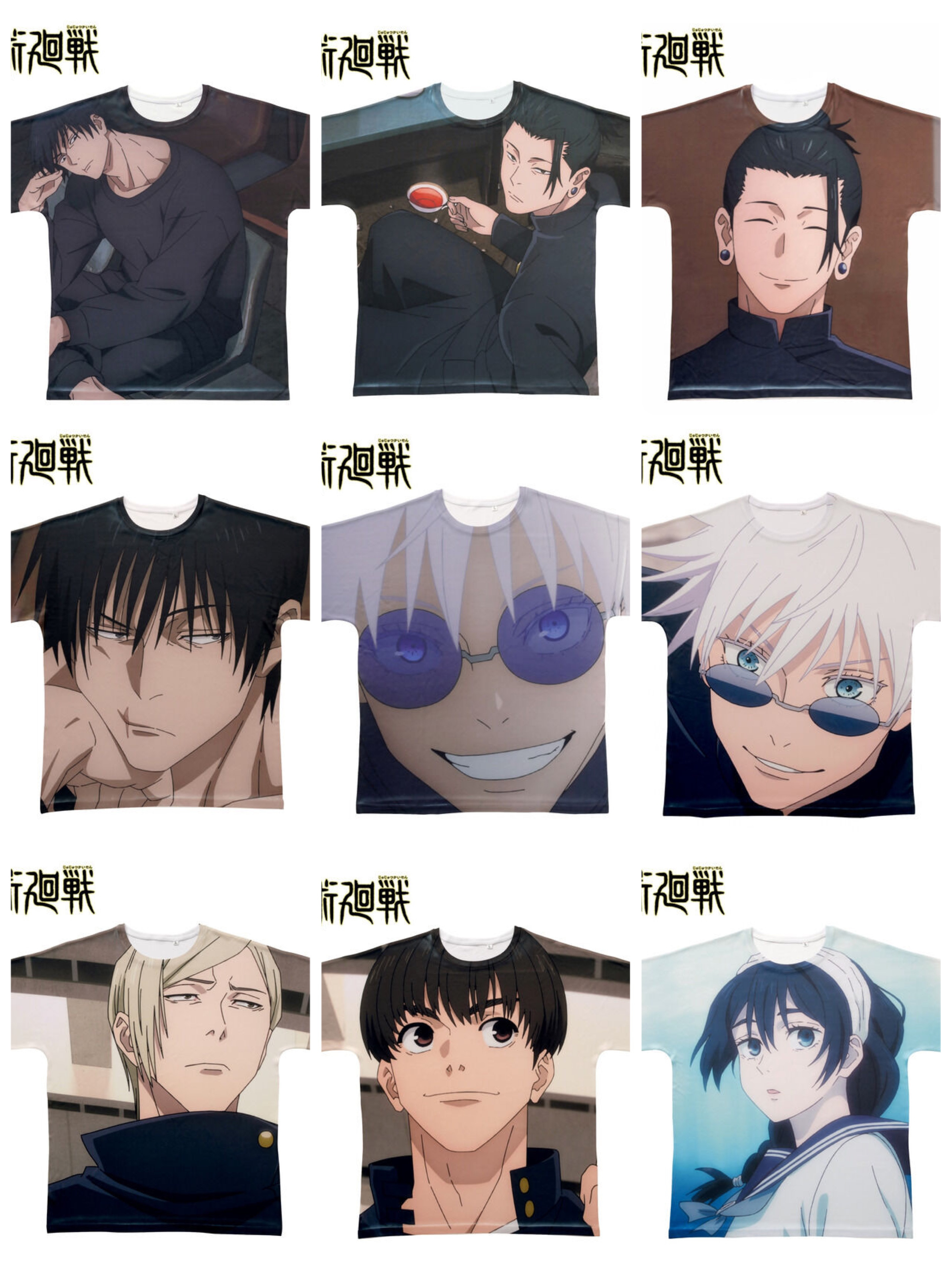 Pbandai 預訂2024/8月 呪術廻戦　ポートレイトフルグラフィックTシャツ～懐玉・玉折～（全9種）