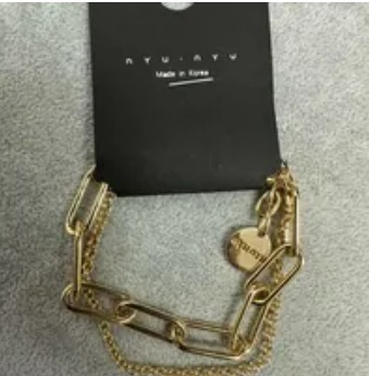 [S] NYU.NYU BIG CHAIN CLASSIC BRACELET,GOLD, SNN240 (SNN240)