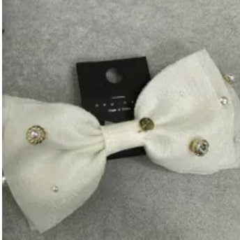 [S] NYU.NYU BIG WHITE HAIR TIE WITH STUDS, SNN241 (SNN241)